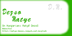 dezso matye business card