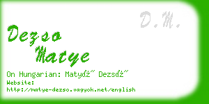 dezso matye business card